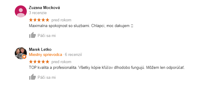 Referencie kľúčová služba KEYmax zákazníci