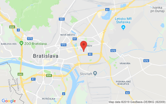 Google map: Nevädzova 6, Bratislava