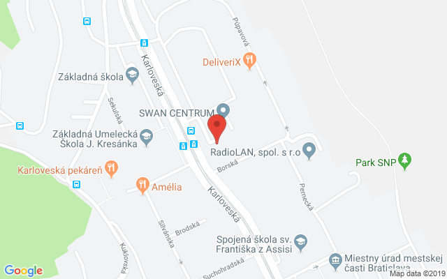 Google map: Zohorská 1, Bratislava